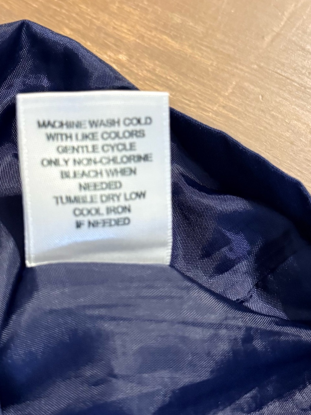 Blair Navy Blue Hooded Utility Rain Jacket Gingham Trim Coat - Picture 9 of 11